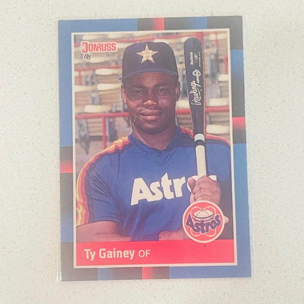 1988 Donruss Ty Gainey 578 Houston Astros Baseball Card Outfielder Vintage MLB